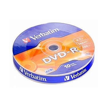 VERBATIM 43729 Verbatim DVD-R 4.7Gb, 16x Shrink (10) (10/300/21600)