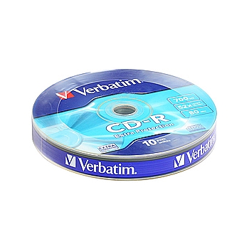 VERBATIM 43725 Verbatim CD-R 700mb, 52x, Shrink (10) (10/300/21600)