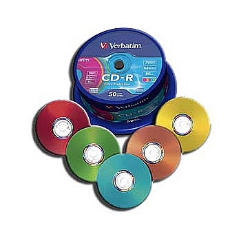VERBATIM 43711 Verbatim CD-R 700mb, 52x, Cake (50) Color (50/200/16000)