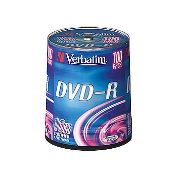 VERBATIM 43549 Verbatim DVD-R 4.7Gb, 16x Cake (100) (100/400/20000)