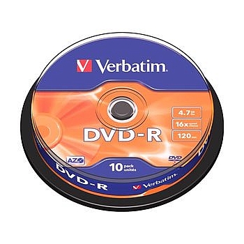 VERBATIM 43523 Verbatim DVD-R 4.7Gb, 16x Cake (10) (10/200/10000)