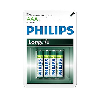  Philips R03-4BL LONG LIFE [R03-P4/01B] (48/864/25920)